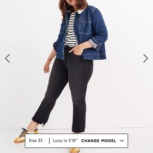 Madewell Cali Demi-Boot Jeans in Berkeley Black: Chewed-Hem Edition, 31